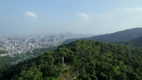 广州蓝天白云白云山森林公园城市视频素材模板下载