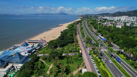 厦门航拍环岛路海边风景