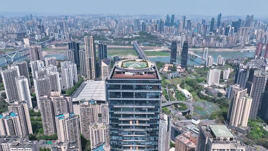 重庆南坪城市商务写字楼航拍视频素材模板下载