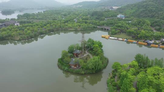 航拍浙江杭州湘湖自然风景-合集