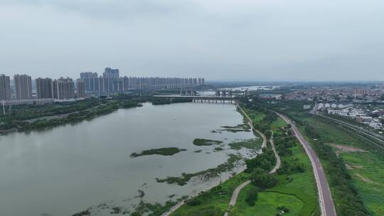 洛阳古建筑瀍壑朱樱塔航拍大运河博物馆地标