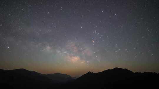 湖北神农架星空日转夜转日星空延时