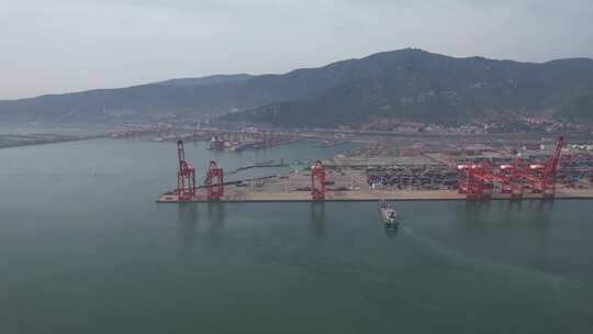 港口码头集装箱物流运输航拍视频素材模板下载