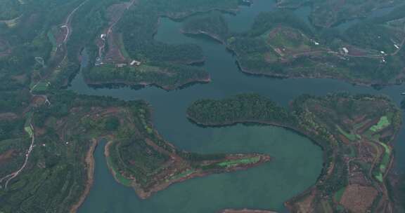 4k高清实拍水库湖泊美景