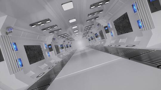 穿梭高科技空旷太空舱C4D动画视频素材模板下载