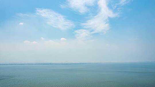 8K大理洱海宽广的湖面蓝天白云延时