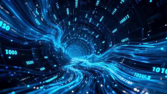 蓝色科技粒子流动背景素材