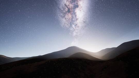 夜晚星空的延时摄影