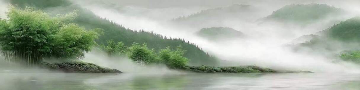 山水竹林自然风光素材