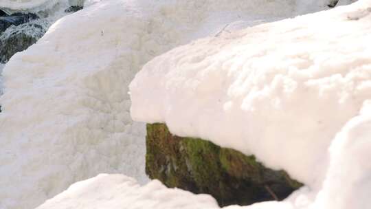 溪流，冬天，雪，洛基