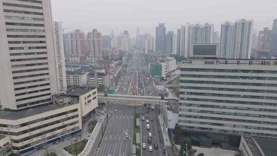 上海高架车流  城市风光航拍