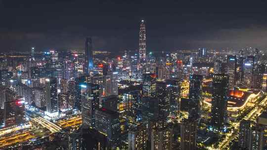 深圳城市夜景航拍延时