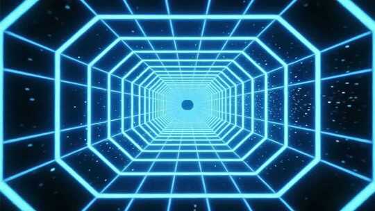 线条空间几何科技门暗黑隧道穿梭光线穿梭