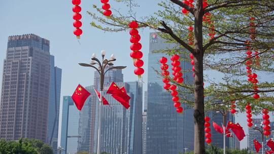 深圳城市春节灯笼装饰过新年