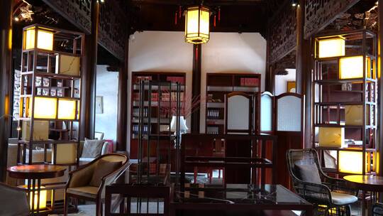 中式书房展示高贵典雅古朴的书房视频素材模板下载