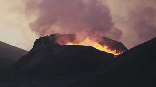 火山，熔岩流，火山，喷发