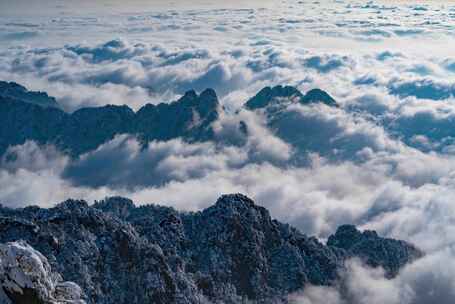 黄山雪景云海延时