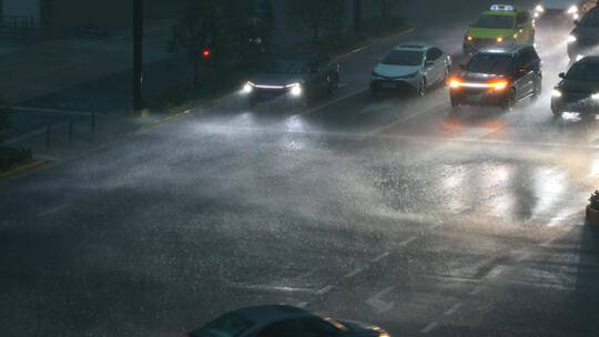 台风天城市暴雨视频素材模板下载