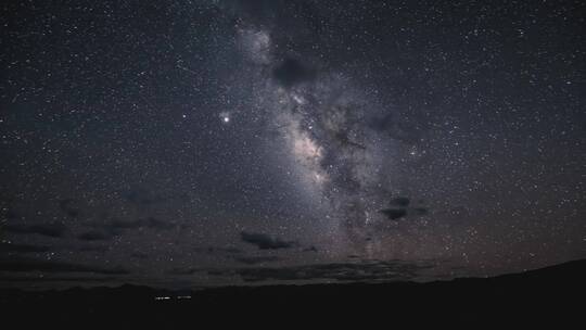 西藏阿里银河夜晚星空自然风光延时