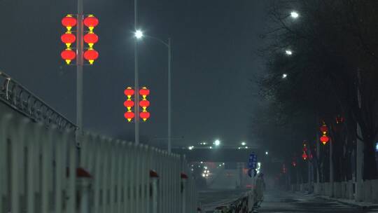 疫情过后雪中街道视频素材模板下载