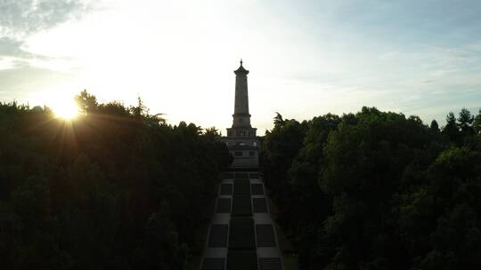 4K航拍长沙烈士公园烈士纪念碑