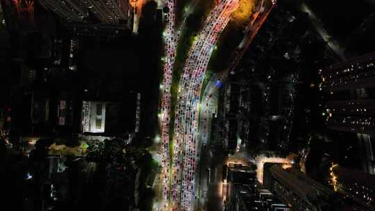 深圳罗湖区夜景航拍视频素材模板下载