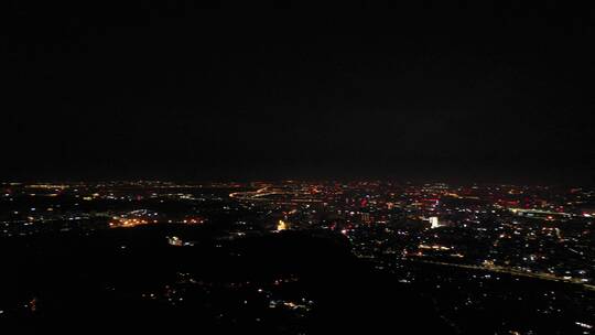 泉州市区夜景航拍500米高空泉州城市大景视频素材模板下载