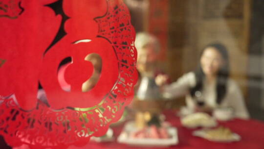 幸福东方家庭过年吃团圆饭视频素材模板下载