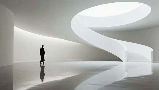 极简白色室内设计展厅展示