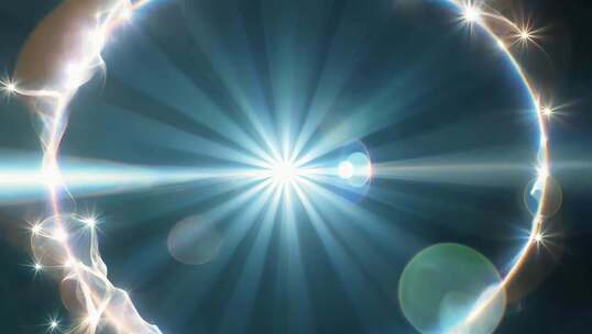 蓝色光芒光晕特效素材