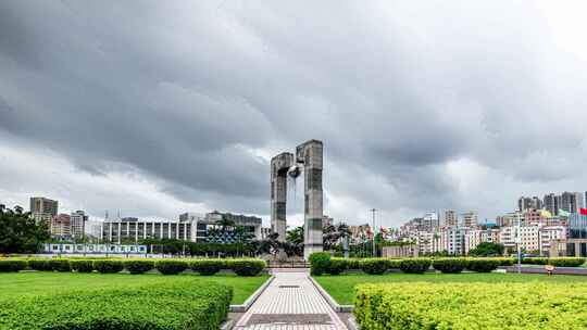 深圳龙华区龙华文化广场延时