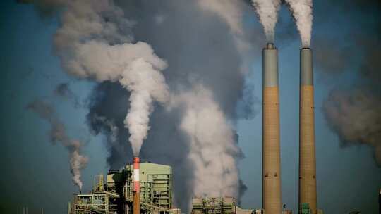 煤电蒸汽发电污染工业视频素材模板下载
