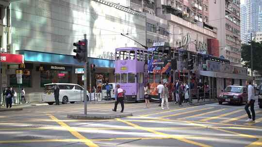 香港维多利亚港中环街景空镜