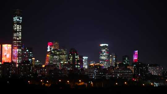 城市夜景光斑 城市夜景车流 北京夜晚