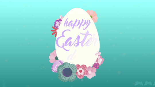 复活节快乐动画鸡蛋兔子
