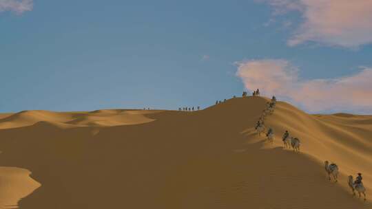 大漠骆驼 沙漠 骆驼 丝绸之路 历史演变视频素材模板下载