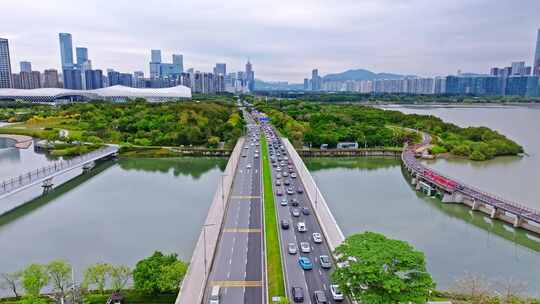 深圳人才公园地标建筑航拍