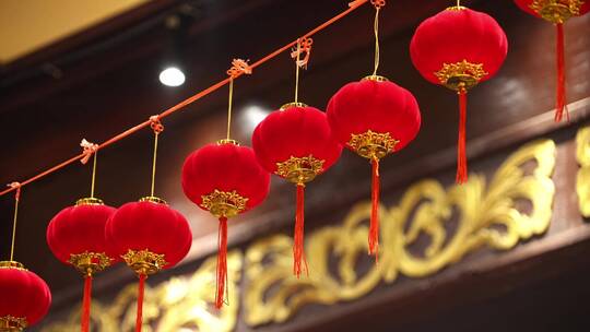 中国传统春节红灯笼