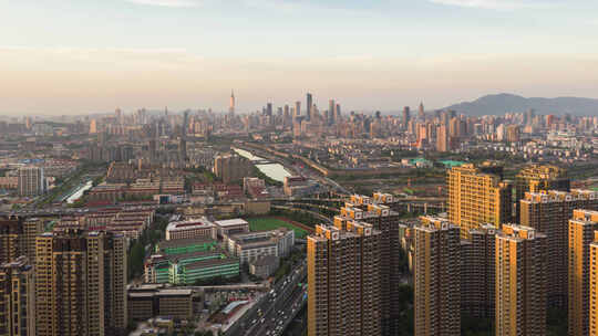 飞越南京山水城林 城市航拍全景