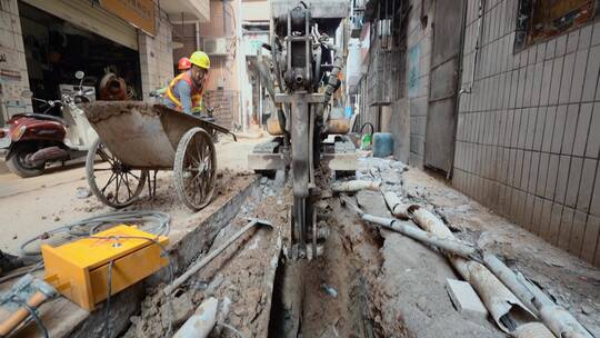 市政建设城市改造深圳城中村下水道开挖