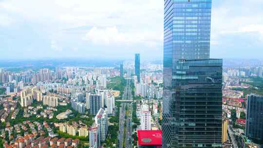 广西南宁东盟商务区商业中心高楼大厦航拍