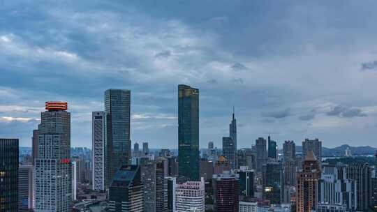 南京新街口建筑群日转夜延时视频素材模板下载