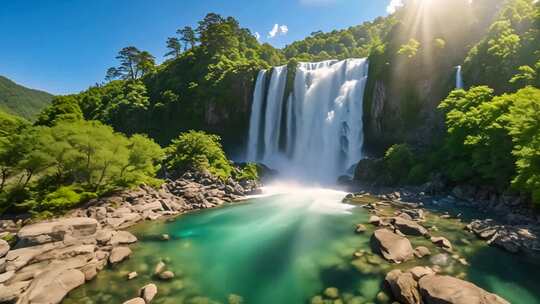 自然风光瀑布全景