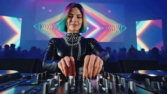 DJ打碟舞台迪厅舞美酒吧DJ表演潮流大屏