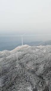 高清竖屏航拍桂林资源雾凇雪景