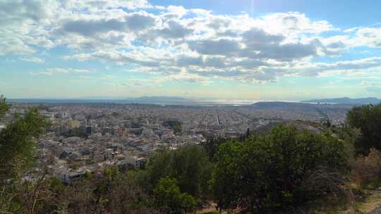 从Philopappos山上看雅典城视频素材模板下载