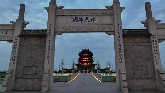 苏州文化地标阳澄湖重元寺（航拍运镜）