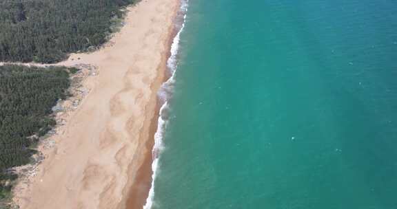 海南海岸沙滩航拍