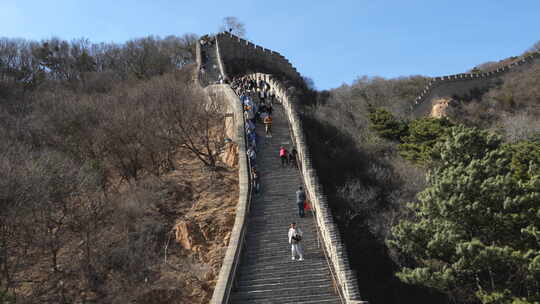 北京八达岭长城旅游人山人海