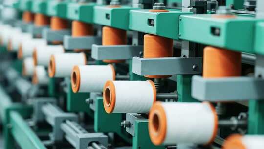 工厂纺织机器生产线画面